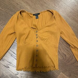 Vintage Forever 21 Mustard Ribbed Crop Top